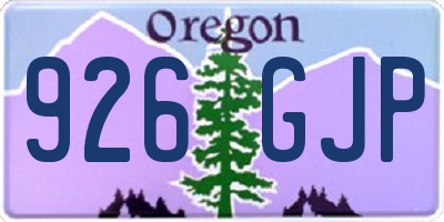 OR license plate 926GJP