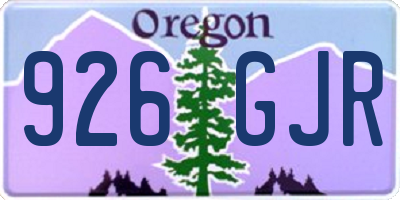 OR license plate 926GJR