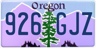 OR license plate 926GJZ