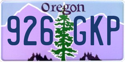 OR license plate 926GKP