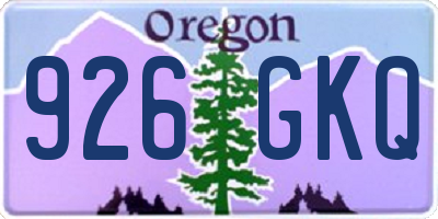 OR license plate 926GKQ