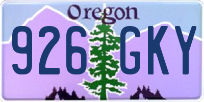 OR license plate 926GKY