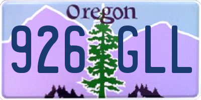 OR license plate 926GLL