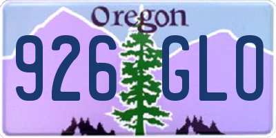 OR license plate 926GLO