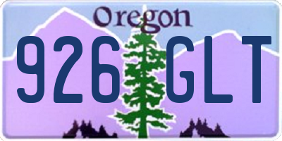 OR license plate 926GLT