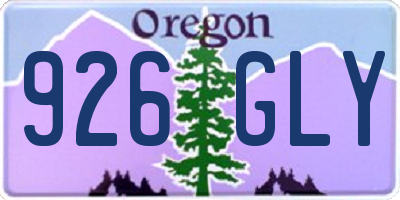 OR license plate 926GLY