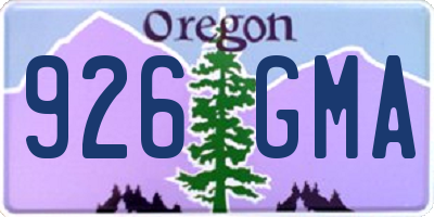 OR license plate 926GMA