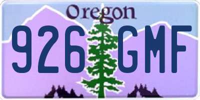 OR license plate 926GMF
