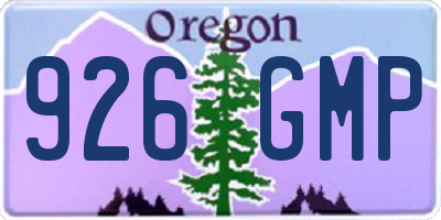 OR license plate 926GMP