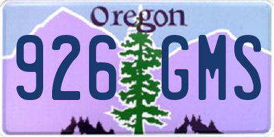OR license plate 926GMS