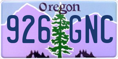 OR license plate 926GNC