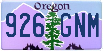 OR license plate 926GNM