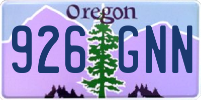 OR license plate 926GNN