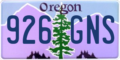 OR license plate 926GNS