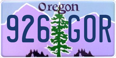OR license plate 926GOR