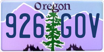 OR license plate 926GOV