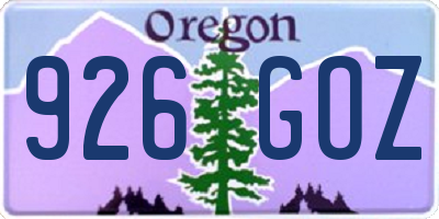 OR license plate 926GOZ