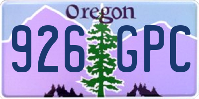 OR license plate 926GPC