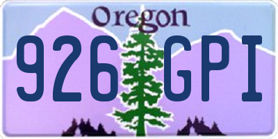 OR license plate 926GPI