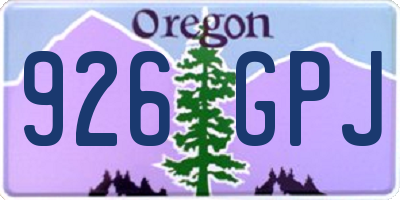 OR license plate 926GPJ