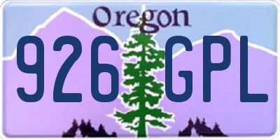 OR license plate 926GPL