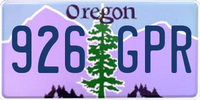 OR license plate 926GPR