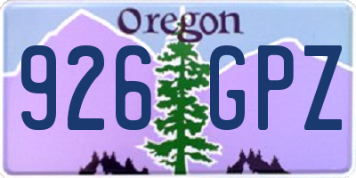 OR license plate 926GPZ