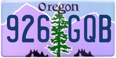 OR license plate 926GQB