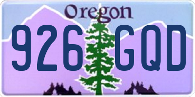 OR license plate 926GQD