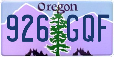 OR license plate 926GQF