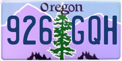 OR license plate 926GQH