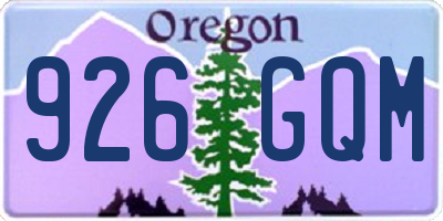 OR license plate 926GQM
