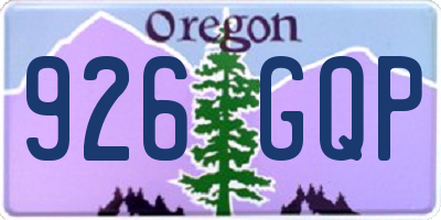 OR license plate 926GQP