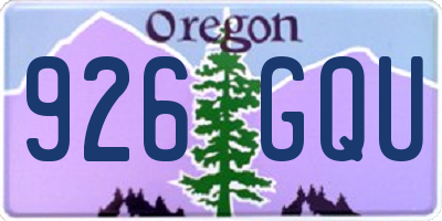 OR license plate 926GQU