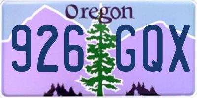 OR license plate 926GQX