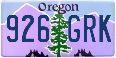 OR license plate 926GRK