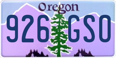 OR license plate 926GSO