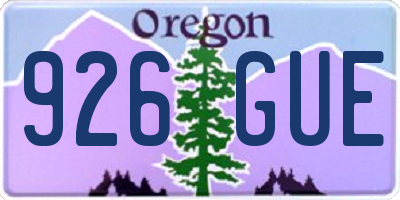 OR license plate 926GUE