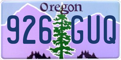 OR license plate 926GUQ