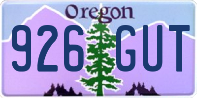 OR license plate 926GUT