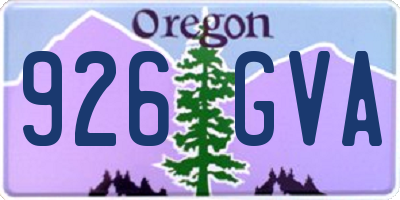 OR license plate 926GVA