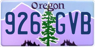 OR license plate 926GVB