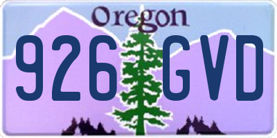 OR license plate 926GVD