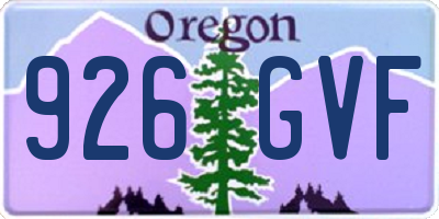 OR license plate 926GVF