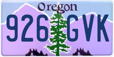 OR license plate 926GVK
