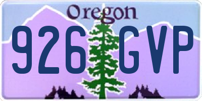 OR license plate 926GVP