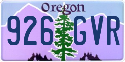 OR license plate 926GVR