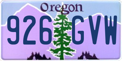 OR license plate 926GVW