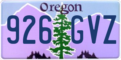 OR license plate 926GVZ