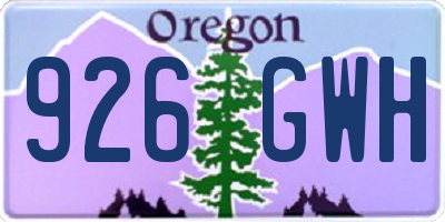 OR license plate 926GWH